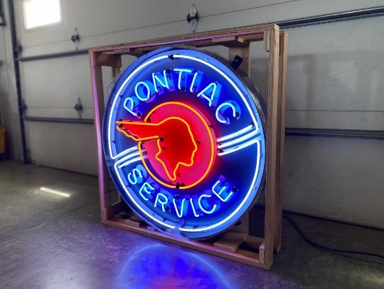 Pontiac Service Neon Sign - SELLING NO RESERVE