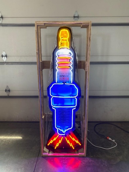 Spark Plug Neon Sign - SELLING NO RESERVE