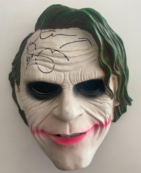 Joker Mask Signed by Heath Ledger - Selling No Reserve!