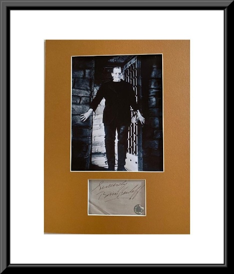 Boris Karloff Signature Cut In Custom Matte GFA Authenticated - Selling No Reserve!