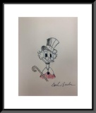 Scrooge McDuck Sketch Signed by Carl Barks GFA Authenticated - Selling No Reserve!