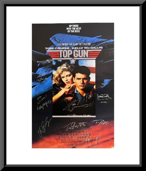 Top Gun Cast Signed Movie Poster - Selling No Reserve!