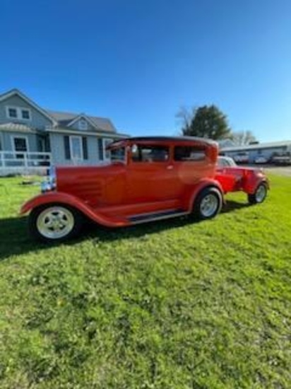 1928 Ford Model A Street Rod and Trailer
