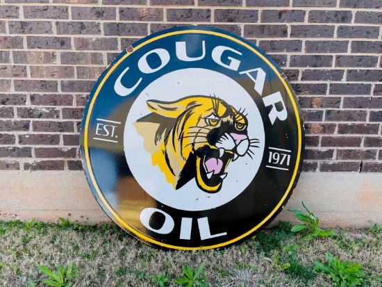 Porcelain Sign Cougar Oil