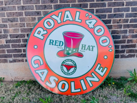 Porcelain Sign Red Hat Gasonline Royal 400