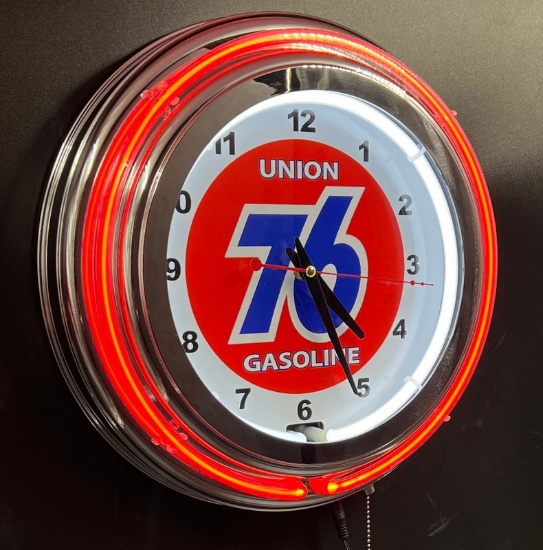 Neon Clock Union 76 Gasoline