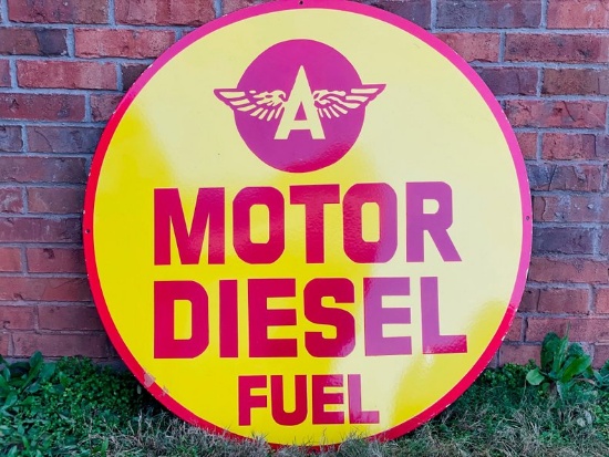 Porcelain Sign Flying A Motor Diesel Fuel