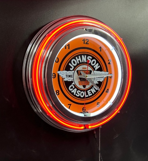 Neon Clock Johnson Gasolene