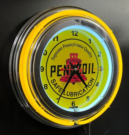 Neon Clock Pennzoil