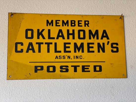 Metal Sign Oklahoma Cattlemen's Association, Inc. Member | Posted