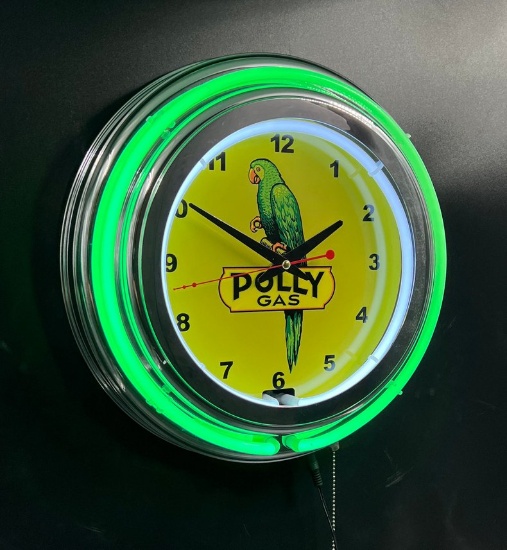 Neon Clock Polly Gas