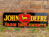 Porcelain Sign John Deere Farm Implements