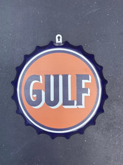 Metal Sign Bottle Cap Gulf