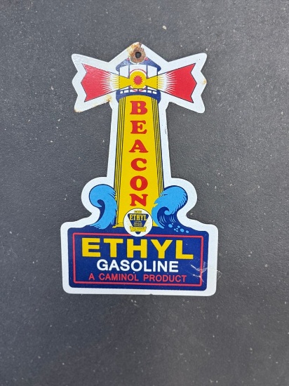 Porcelain Sign Beacon Ethyl Gasoline