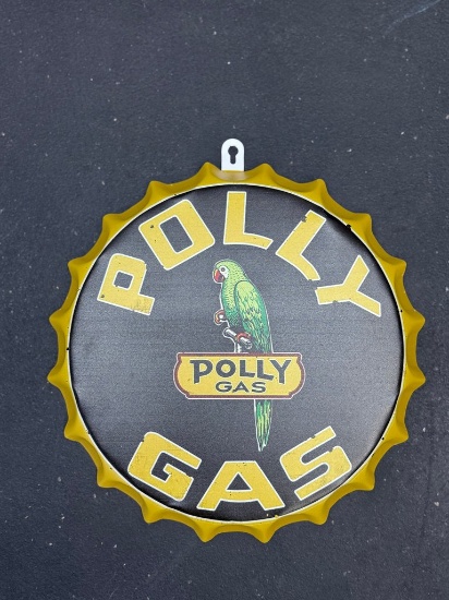 Metal Sign Bottle Cap Polly Gas