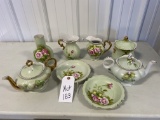 Lefton China, Green Heritage Rose print