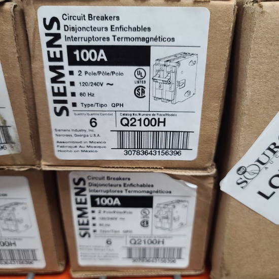 SIEMENS 100 AMP 2-Pole Breakers