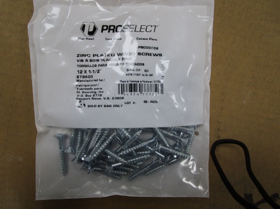 ProSelect Zinc Plated Flat Head Wood Screws