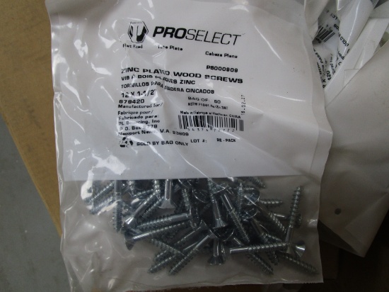 ProSelect Zinc Plated Flat Head Wood Screws