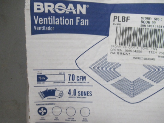 BROAN WHITE BATHROOM FAN