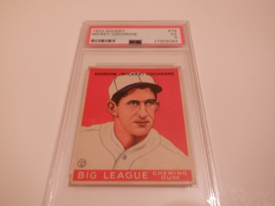 1933 GOUDEY MICKEY COCHRANE #76. PSA 5