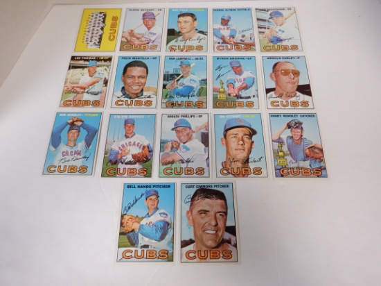 LOT OF 17 1967 TOPPS CHICAGO CUBS CARDS