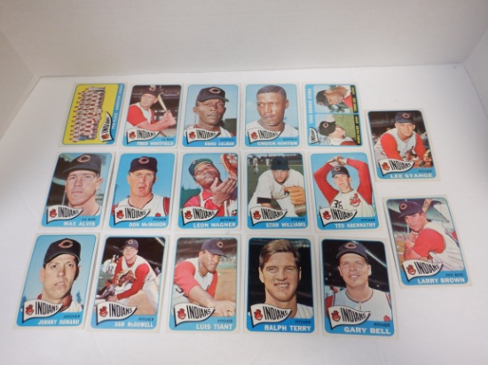 LOT OF 17 1965 TOPPS CLEVELAND INDIANS CARDS