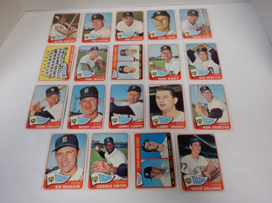 LOT OF 19 1965 TOPPS DETROIT TIGERS CARDS