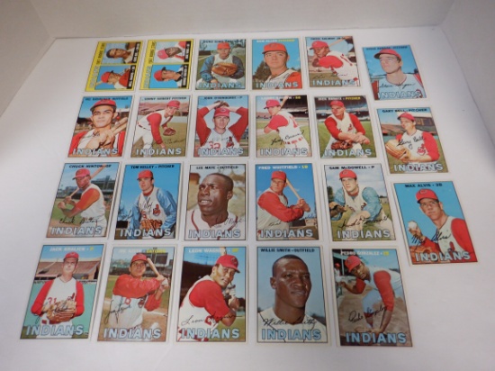 LOT OF 23 1967 TOPPS CLEVELAND INDIANS CARDS