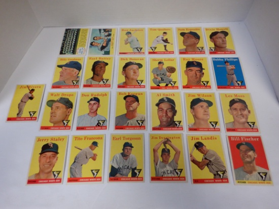 LOT OF 25 1958 TOPPS CHICAGO WHITE SOX CARDS