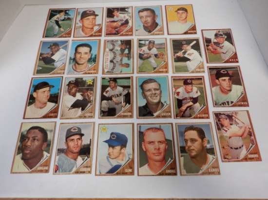LOT OF 23 1962 TOPPS CLEVELAND INDIANS CARDS