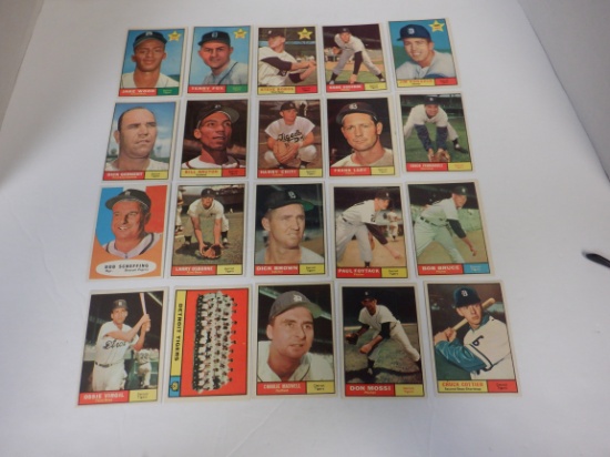LOT OF 20 1961 TOPPS DETROIT TIGERS CARDS