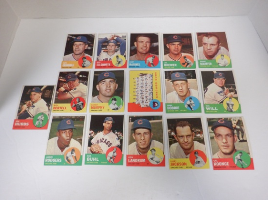 LOT OF 16 1963 TOPPS CHICAGO CUBS CARDS