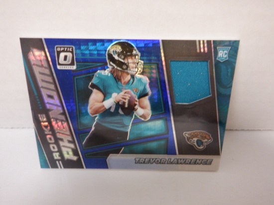 2021 PANINI DONRUSS OPTIC #RPH-1 TREVOR LAWRENCE GAME USED JERSEY RC COLORED PRIZM IN MAGNETIC CASE