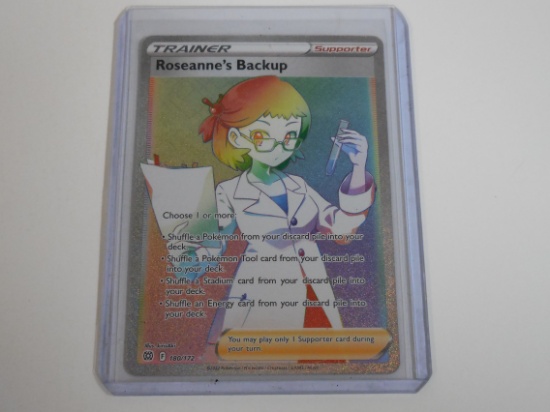 RARE 2022 POKEMON ROSEANNE'S BACKUP HOLO TRAINER 180/172 HARD TO FIND
