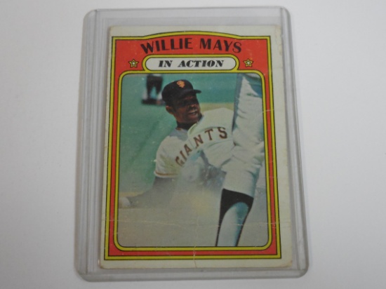 1972 TOPPS BASEBALL #50 WILLIE MAYS IN ACTION GIANTS