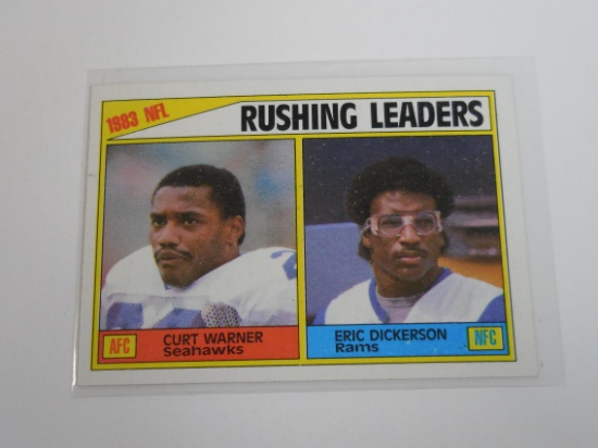 1984 TOPPS FOOTBALL CURT WARNER ERIC DICKERSON ROOKIE CARD RC LEADERS