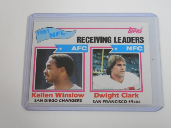 1982 TOPPS FOOTBALL AFC NFC RECEIVING LEADERS KELLEN WINSLOW DWIGHT CLARK