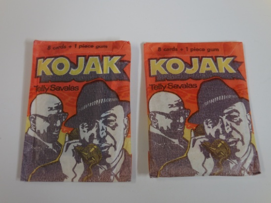 RARE LOT OF TWO 1975 KOJAK TELLY SAVALAS TRADING CARD PACKS VERY SCARCE