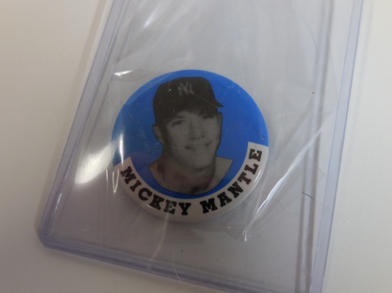 RETRO MICKEY MANTLE BUTTON PIN YANKEES