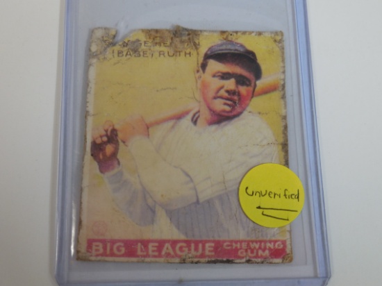 AGED 1933 GOUDEY BABE RUTH REPRINT CARD UNVERIFIED