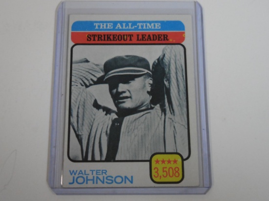 1973 TOPPS #478 WALTER JOHNSON ALL TIME STRIKEOUT LEADERS