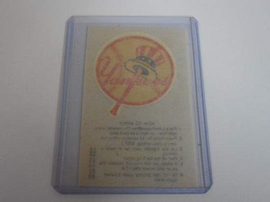 1970 NEW YORK YANKEES TRANSFER LOGO CARD IRON ON