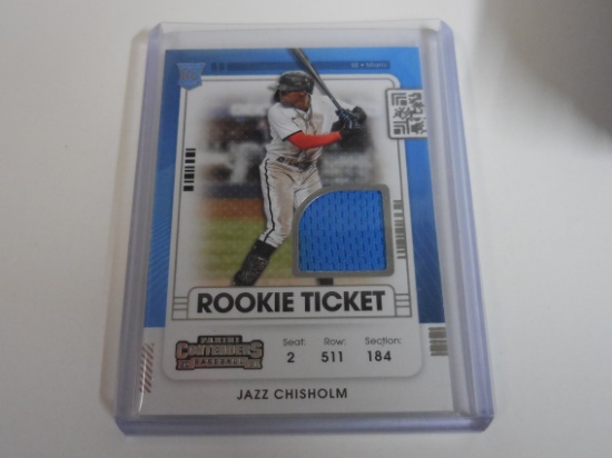 2021 CONTENDERS JAZZ CHISHOLM JERSEY RELIC ROOKIE CARD