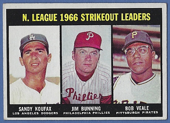 1967 Topps #238 Strikeout Leaders Sandy Koufax Jim Bunning