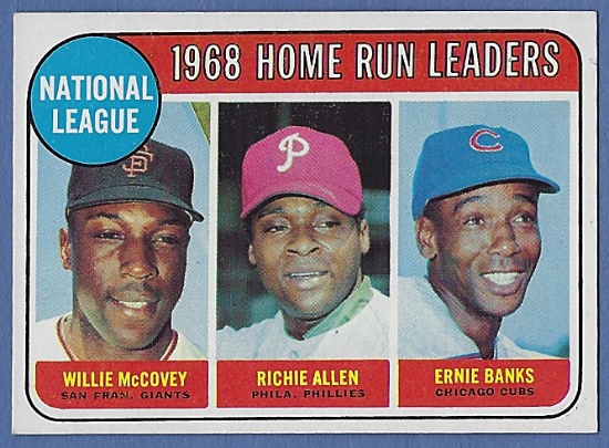 1969 Topps #6 Home Run Leaders Willie McCovey Ernie Banks