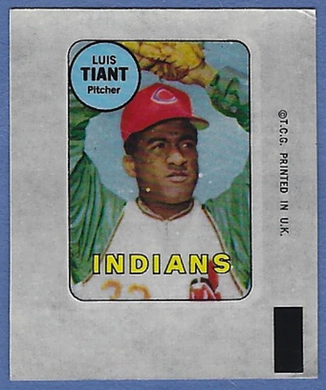 1969 Topps Decals Insert Luis Tiant Cleveland Indians