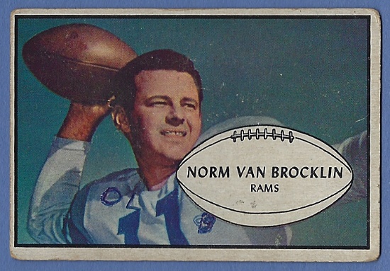 1953 Bowman #11 Norm Van Brocklin Los Angeles Rams