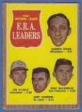 1962 Topps #56 ERA Leaders Warren Spahn Curt Simmons