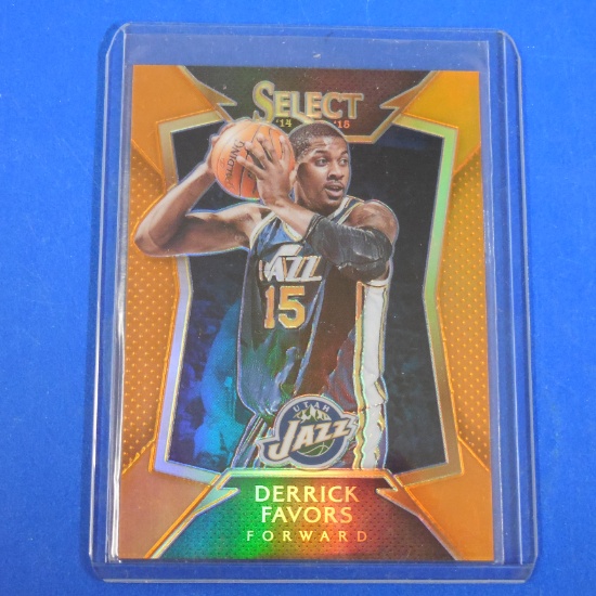 2014-15 PANINI SELECT DERRICK FAVORS ORANGE PRIZM #D 07/60 UTAH JAZZ